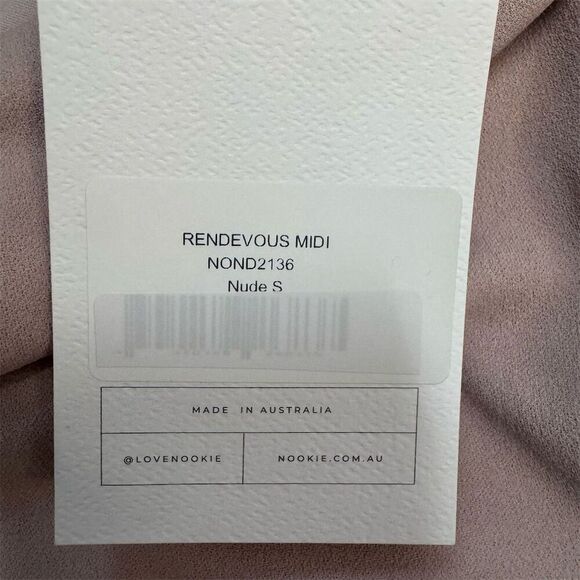 NWT Nookie Rendezvous Midi Dress Women's Size S Beige Square Neck - Picture 6 of 7